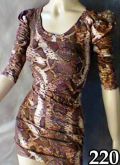 Vestido Manga 3/4 Estampa Cobra.