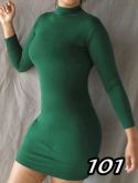 Vestido Verde gola alta.